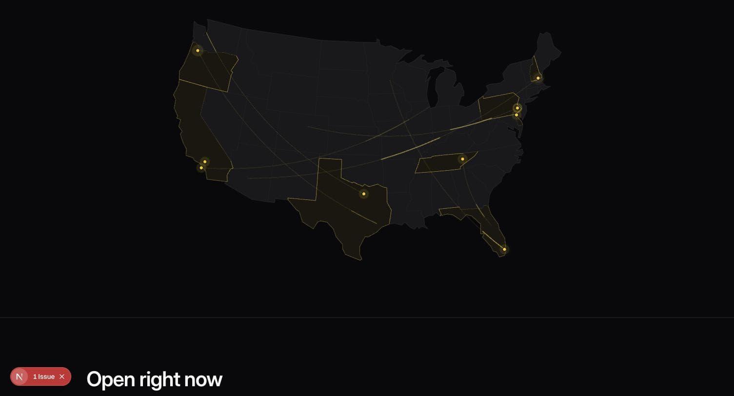 A map of the United States showing the nine Cashout Kings receiving warehouses
